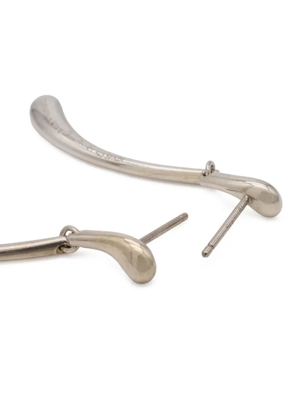 Tiffany & Co Elsa Peretti Elongated Teardrop Earrings Silver